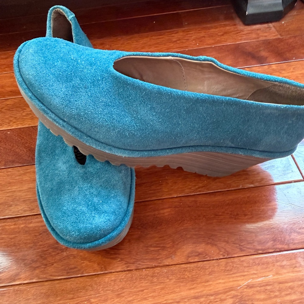 Fly London Blue Suede Slip-On Loafers - Picture 9 of 10